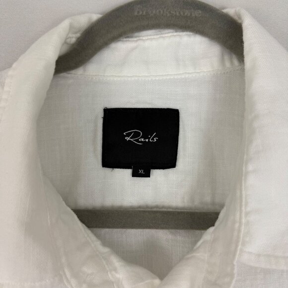 Rails Shirt Men's Extra Large Wyatt Button Down Long Sleeve Pocket White Cotton - Picture 3 of 13